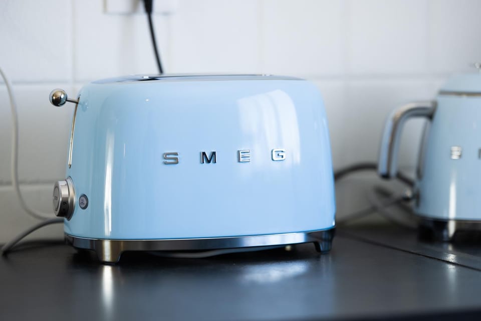 Kitchen or kitchenette, toaster