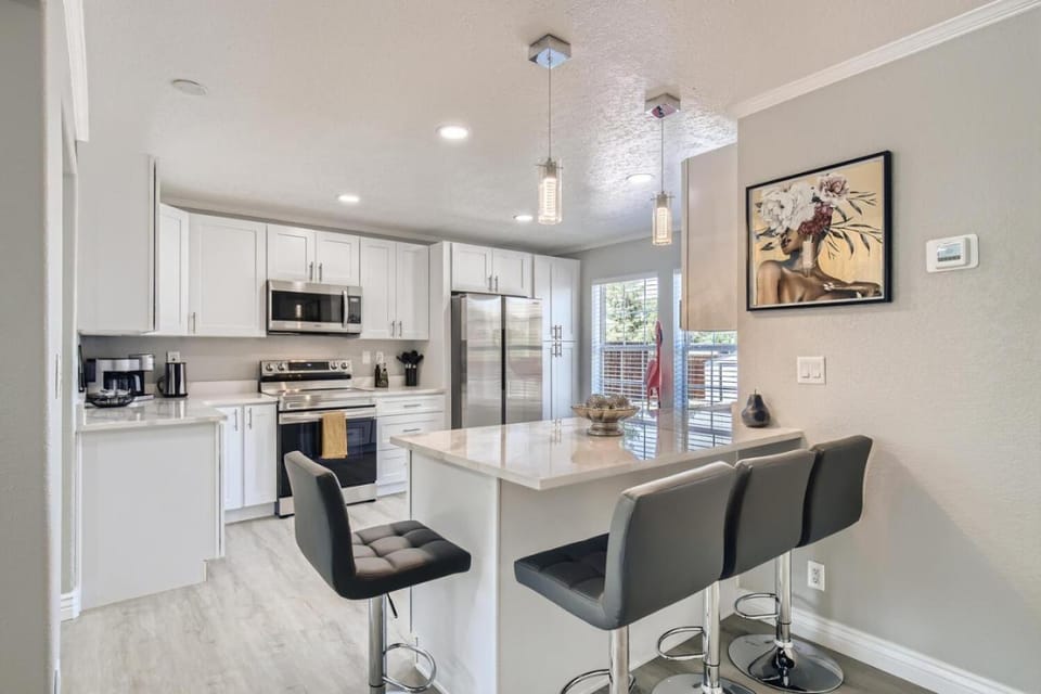 Dining area, oven, stove, kitchen