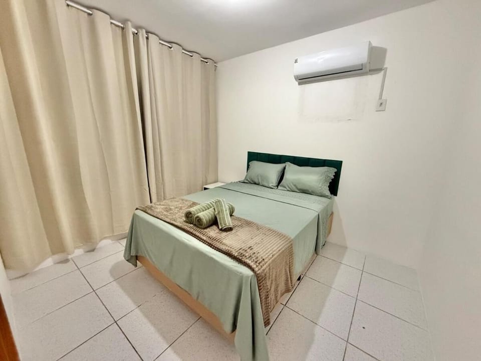 Bed, Photo of the whole room, Bedroom, towels, air conditioner