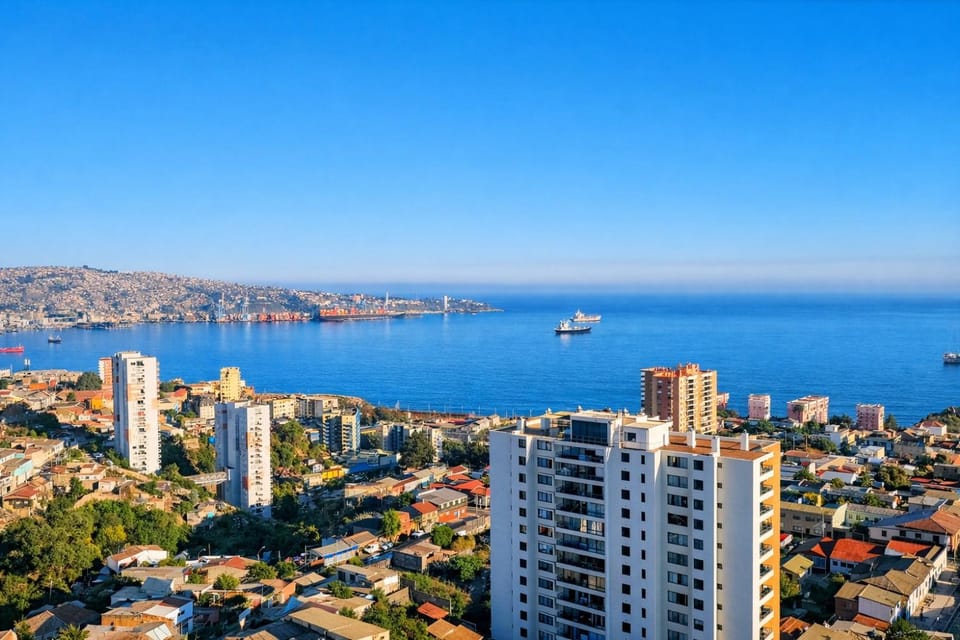 Departamento con amplia y bella vista a la bahía de Valparaiso Apartment in Valparaiso