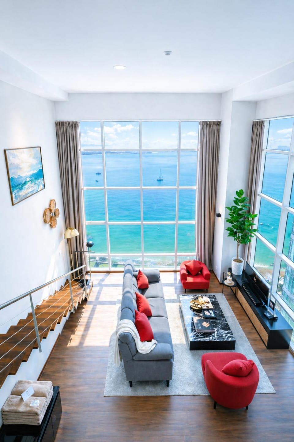Property building, Living room, Sea view, Sea view