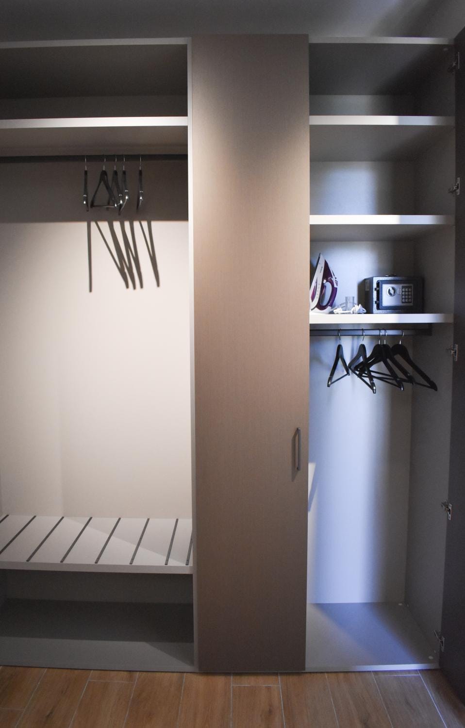 flat iron, safe, wardrobe
