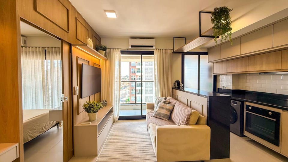 Living room, City view, air conditioner