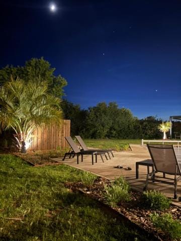Patio, Night, Garden, sunbed