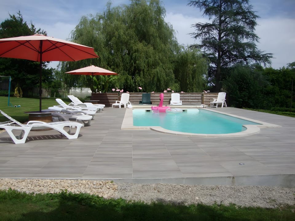 Property building, Living room, Swimming pool