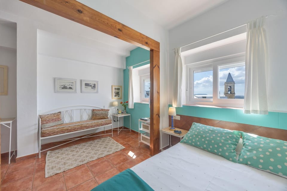 Property building, Living room, Bedroom