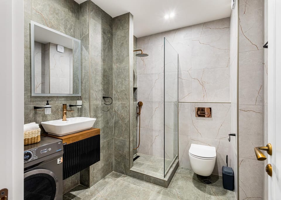 Shower, Toilet, washing machine
