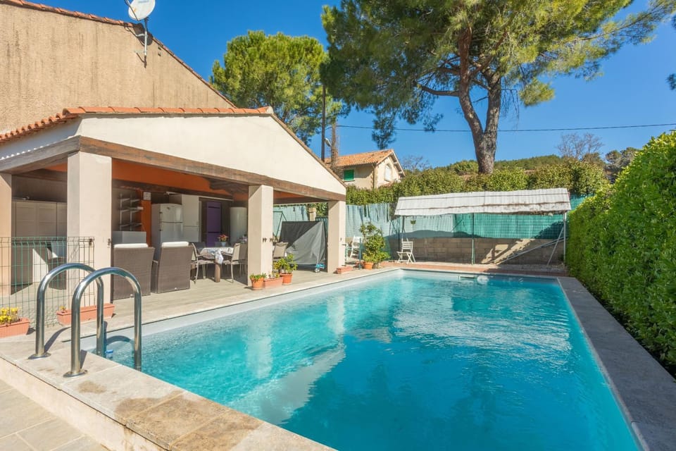 Property building, Living room, Swimming pool
