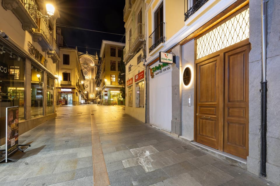 Property building, Night, City view, Street view, Location