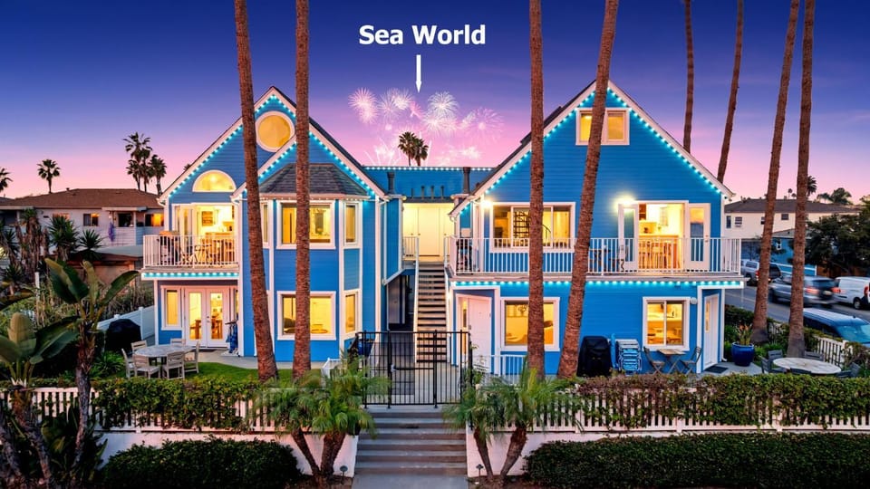 The Famous Big Blue Compound House in Ocean Beach