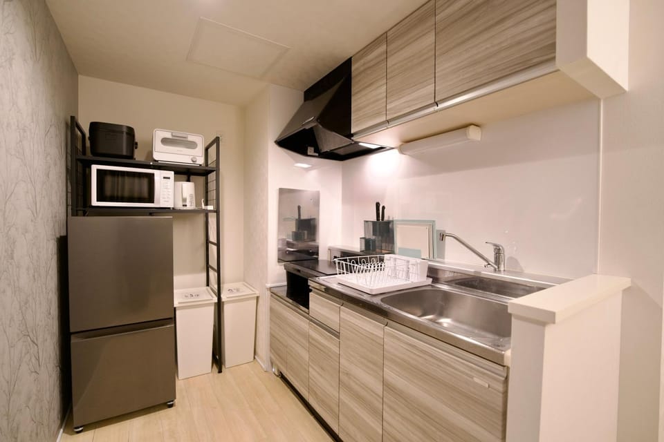 Kitchen or kitchenette, stove, toaster