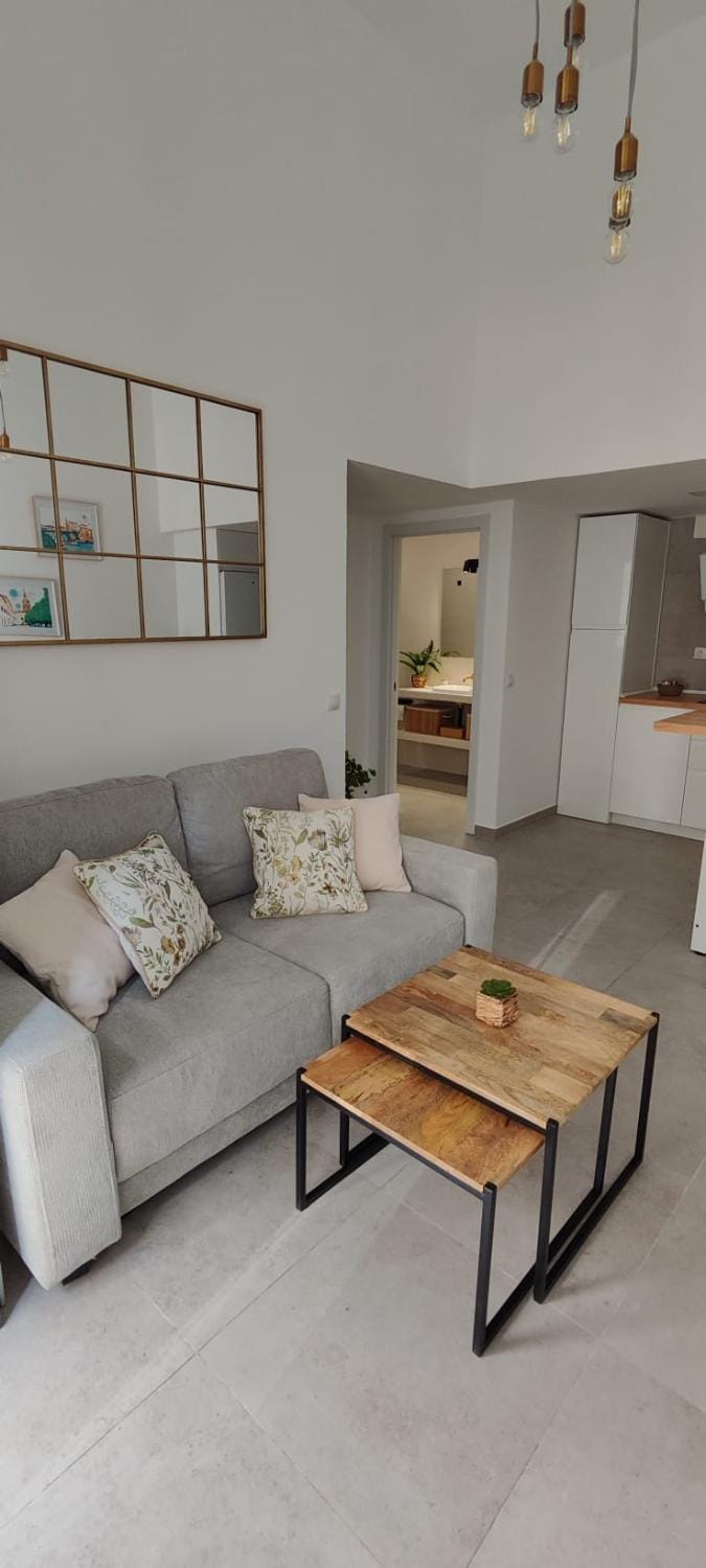 Bed, Living room, Seating area