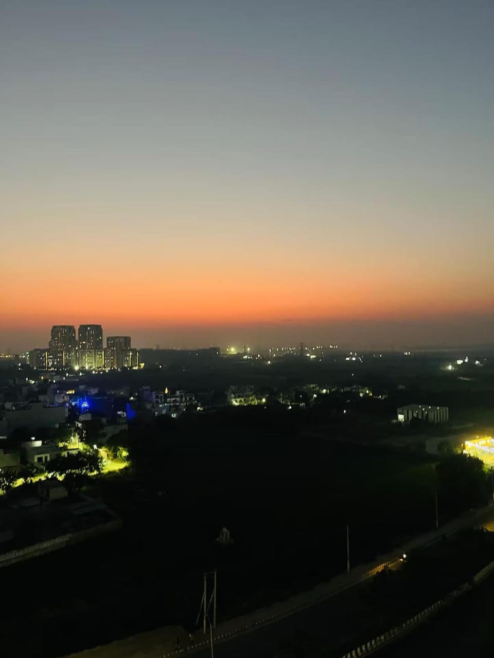 Night, Natural landscape, Bird's eye view, City view, Sunset