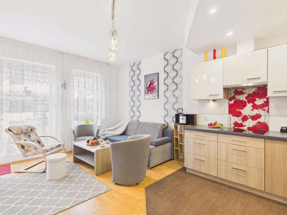 Kitchen or kitchenette, Living room, stove