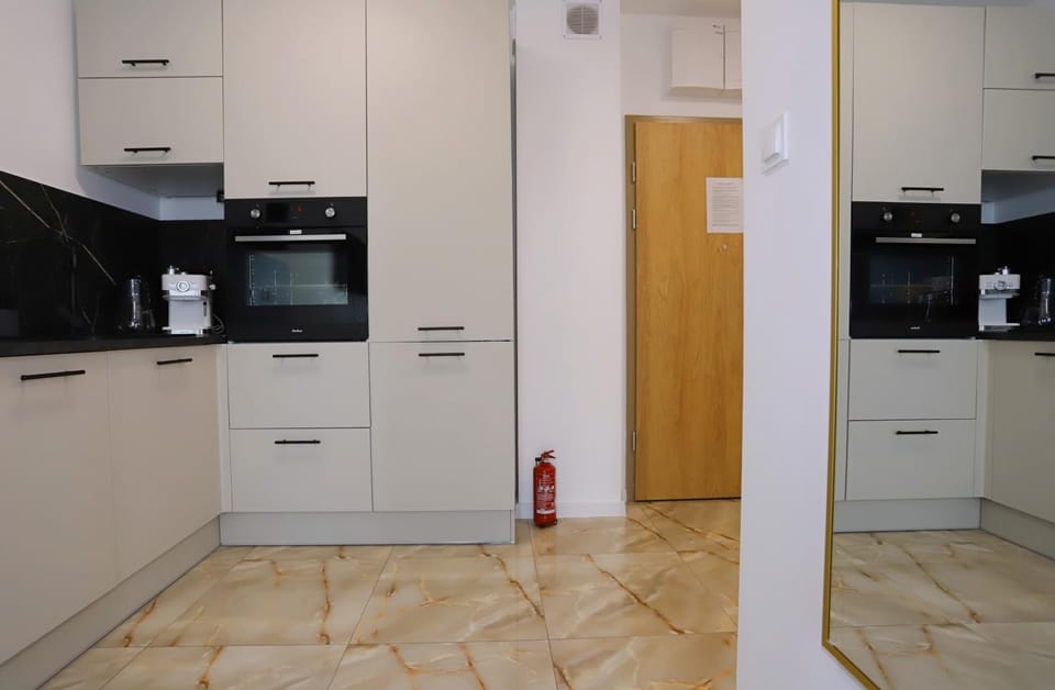 Coffee/tea facilities, Kitchen or kitchenette, oven, stove