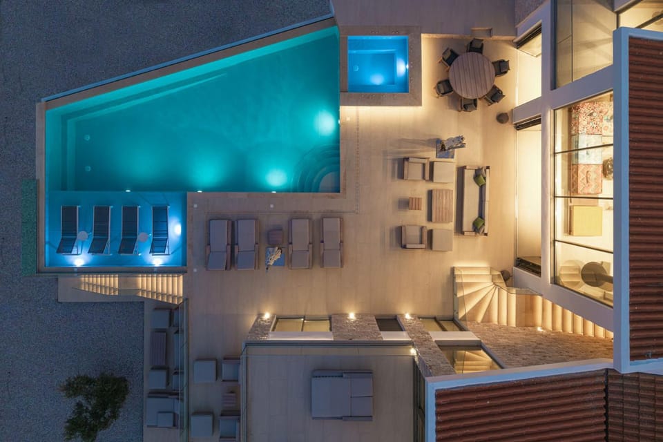 Night, Pool view, Swimming pool