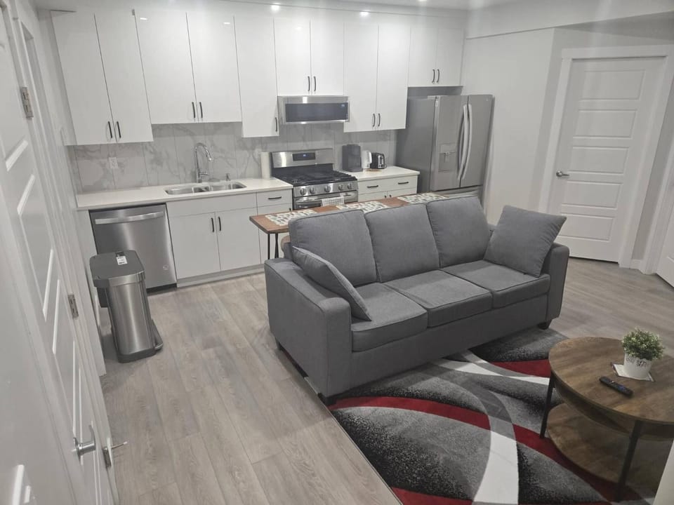 Living room, kitchen