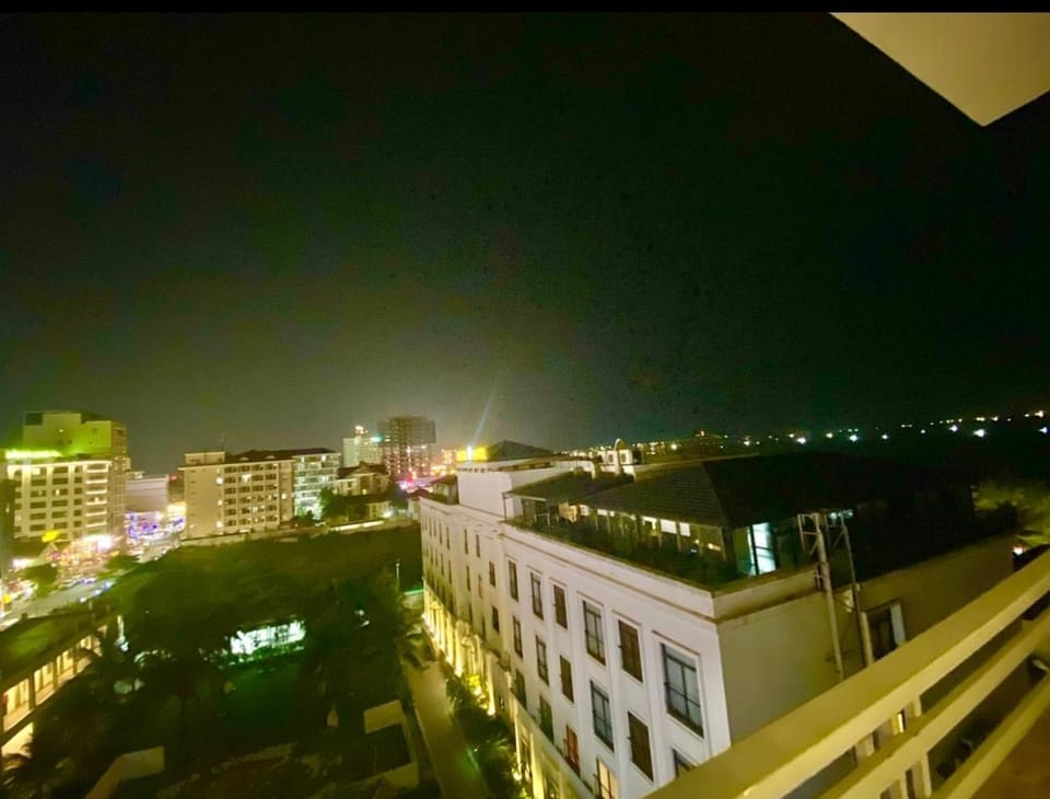 Property building, Night, View (from property/room), Balcony/Terrace, City view