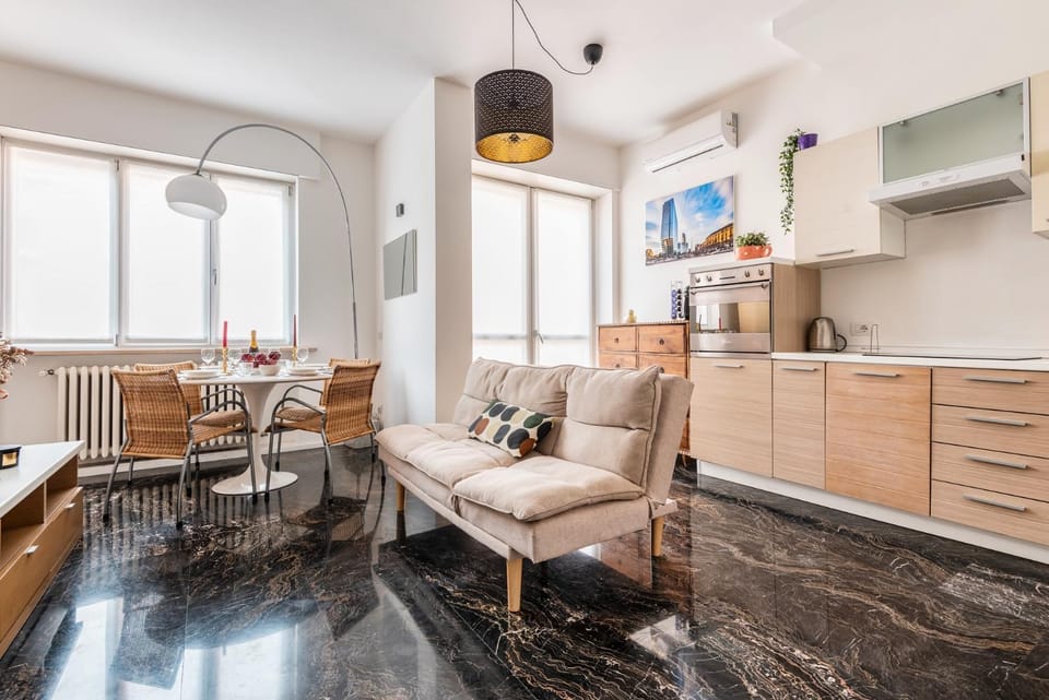 Kitchen or kitchenette, Living room, Dining area
