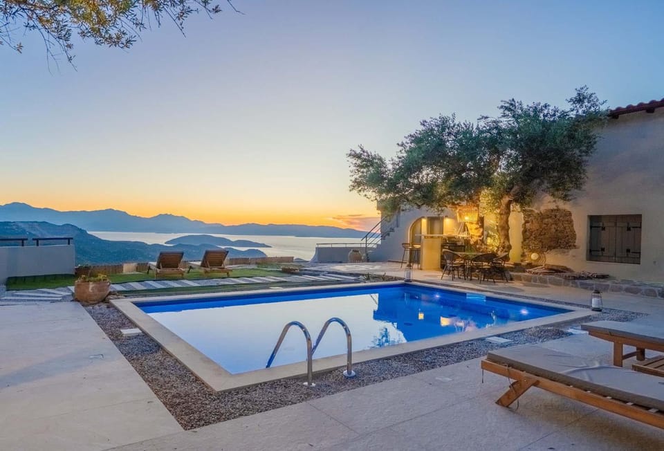 Natural landscape, Pool view, Sea view, Swimming pool, Sunset, sunbed