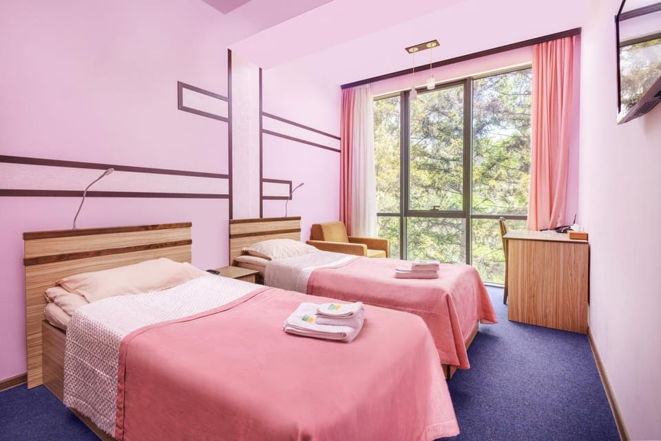 Bed, TV and multimedia, Photo of the whole room, Bedroom, towels