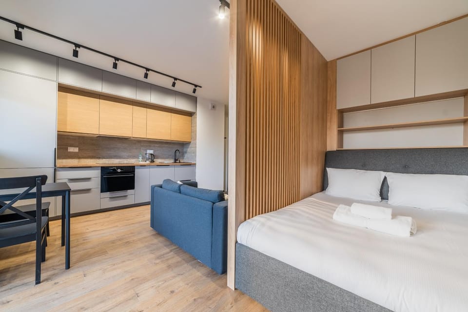 Bed, Kitchen or kitchenette, Living room, Photo of the whole room, Seating area, Dining area, Bedroom, oven, stove