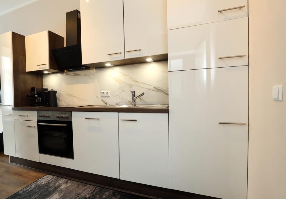 Kitchen or kitchenette, dishwasher, oven, stove