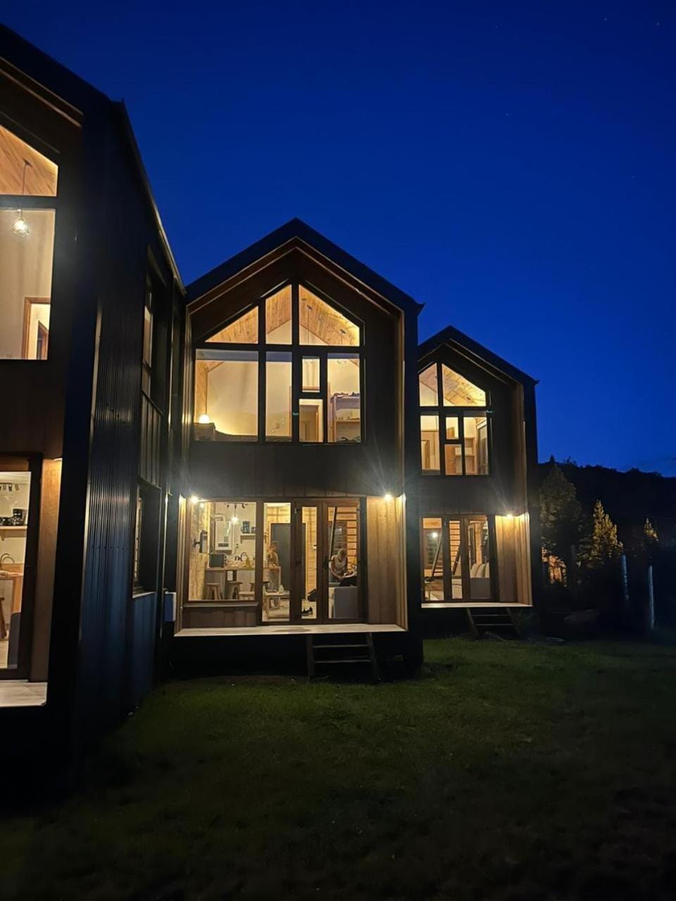 Property building, Night, Garden
