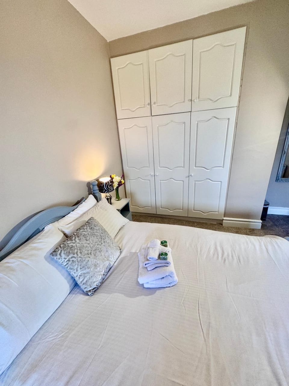 Bed, Photo of the whole room, Bedroom, towels, wardrobe