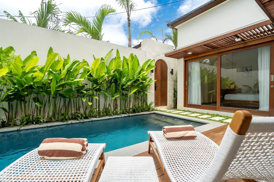 Patio, Pool view, Swimming pool, sunbed