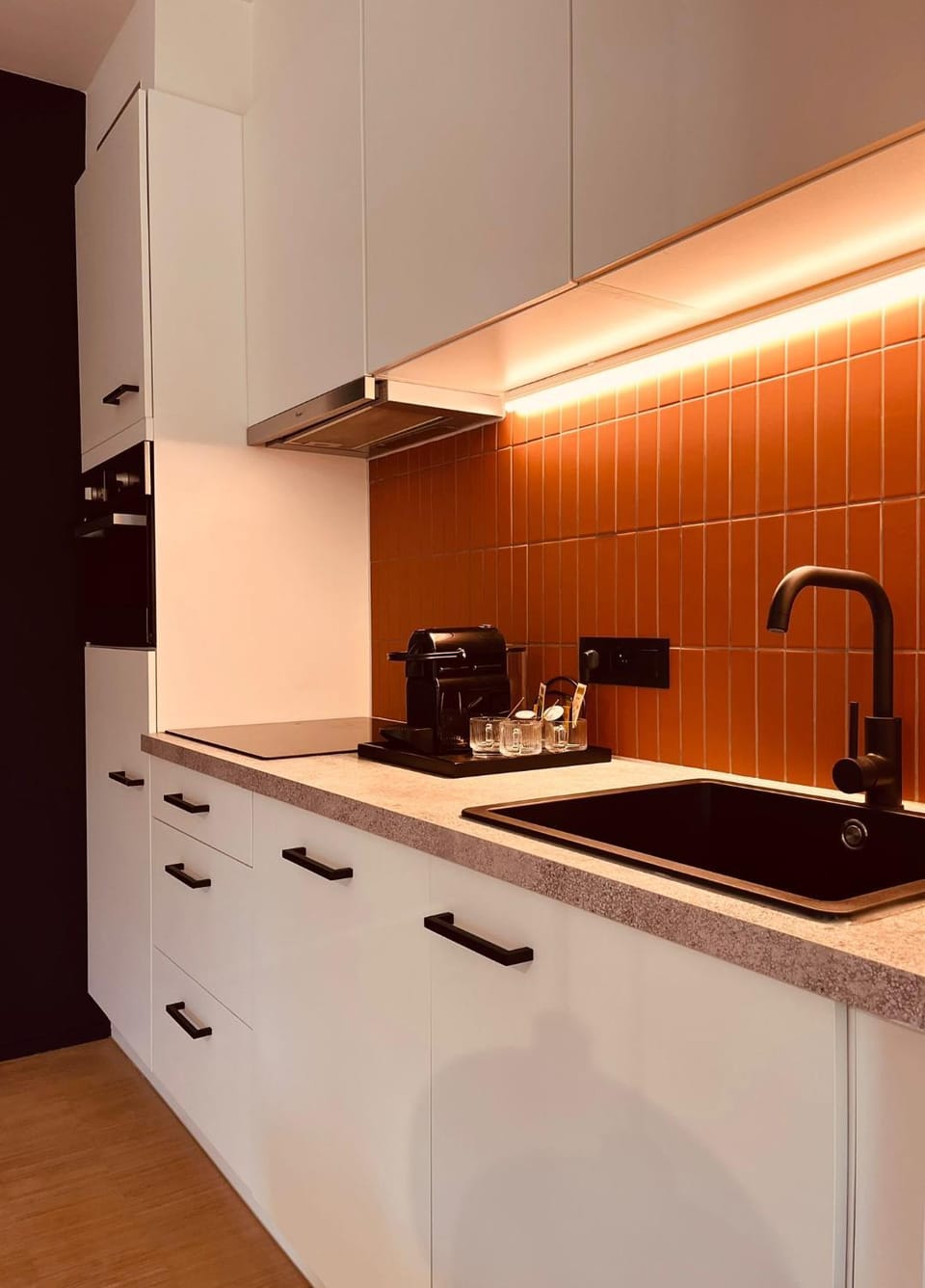 Coffee/tea facilities, Kitchen or kitchenette, stove