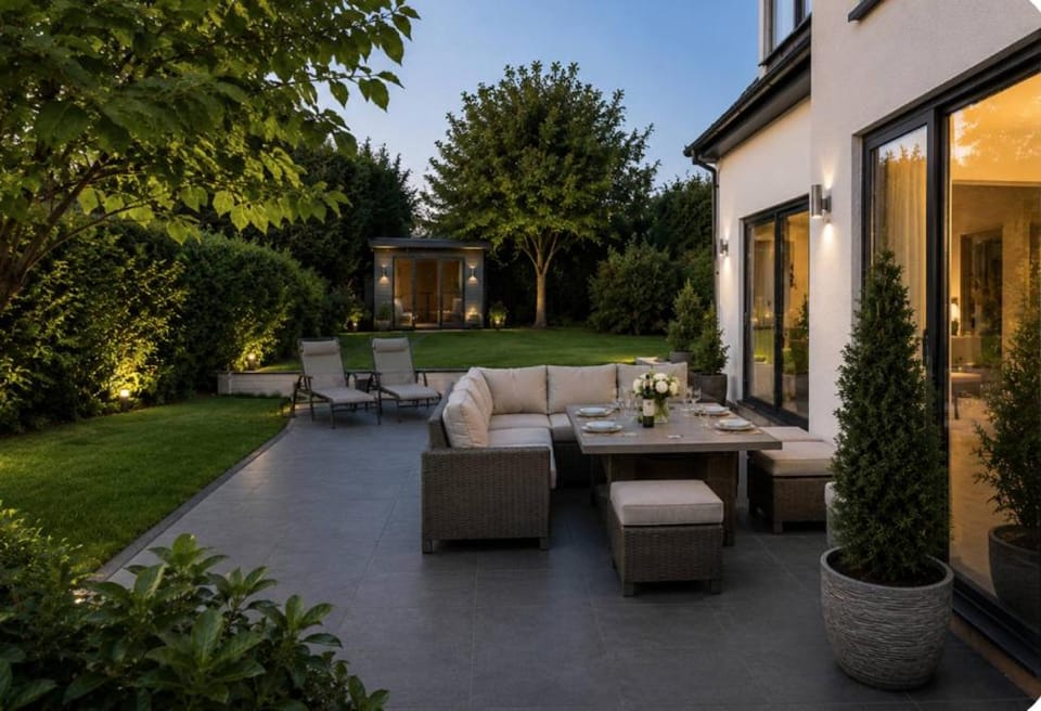 Patio, Seating area, Garden view