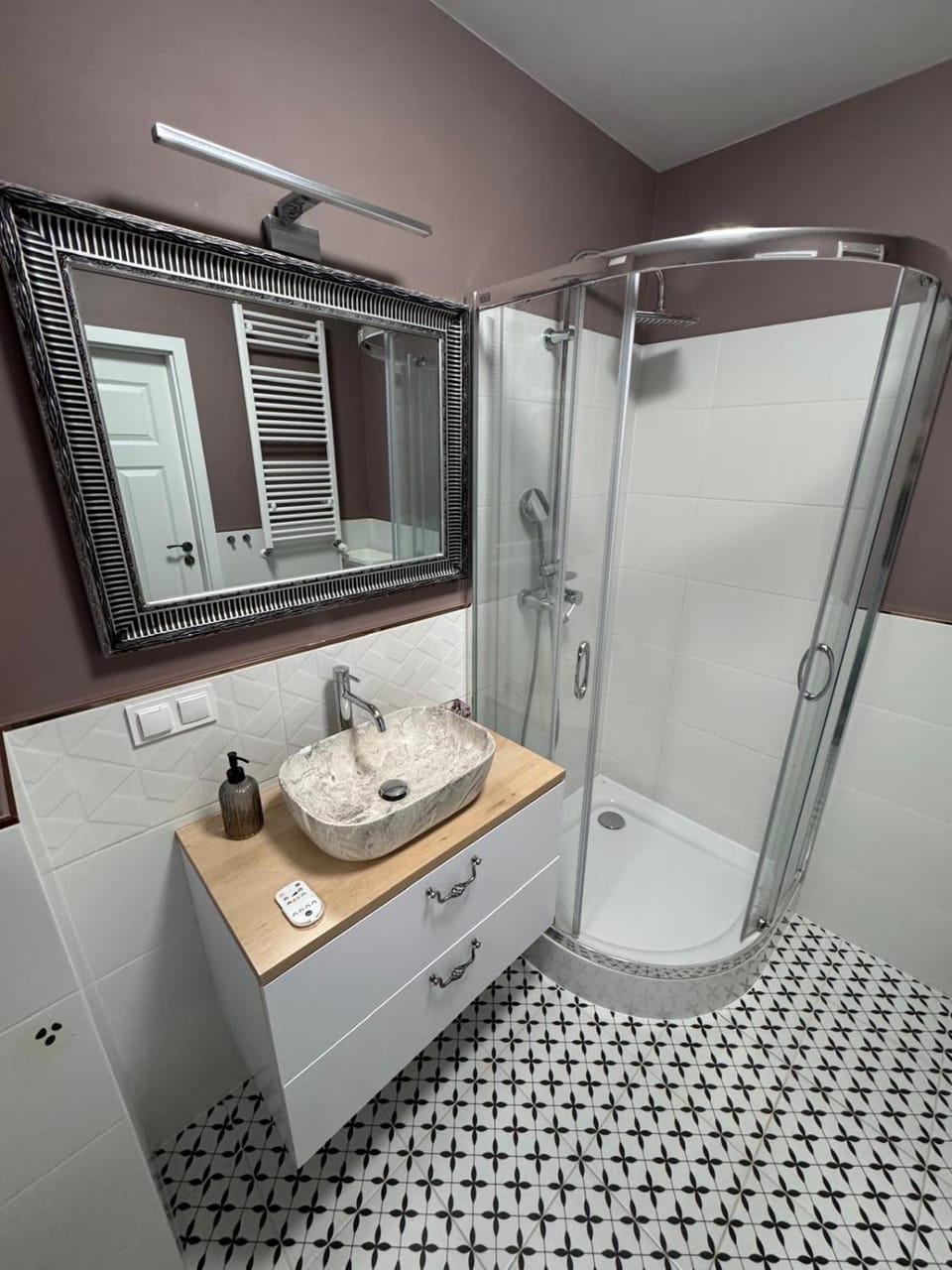 Shower, Bathroom, hair dryier, washing machine