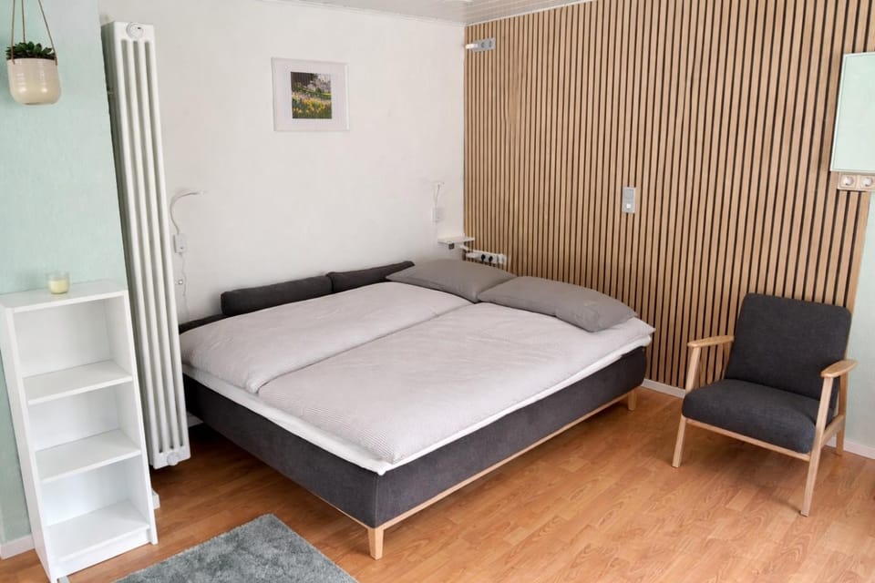 Bed, Living room, Photo of the whole room, Seating area, Bedroom