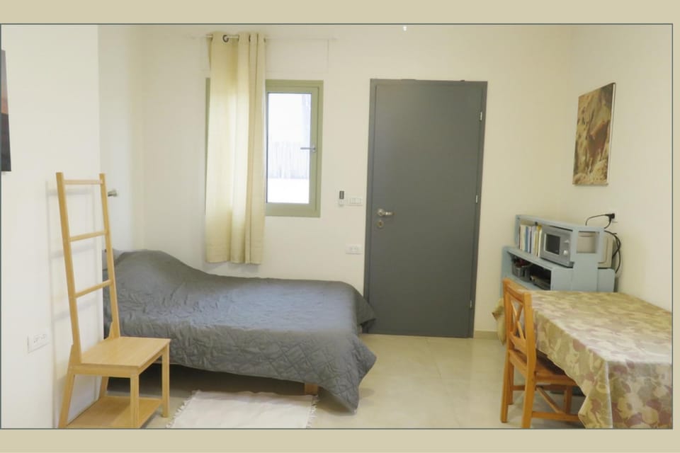 Bed, Photo of the whole room, Dining area, furniture, microwave