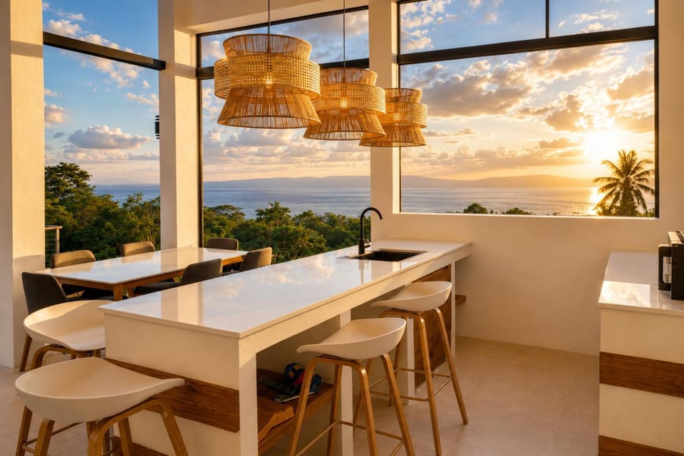 Seating area, Sea view, kitchen