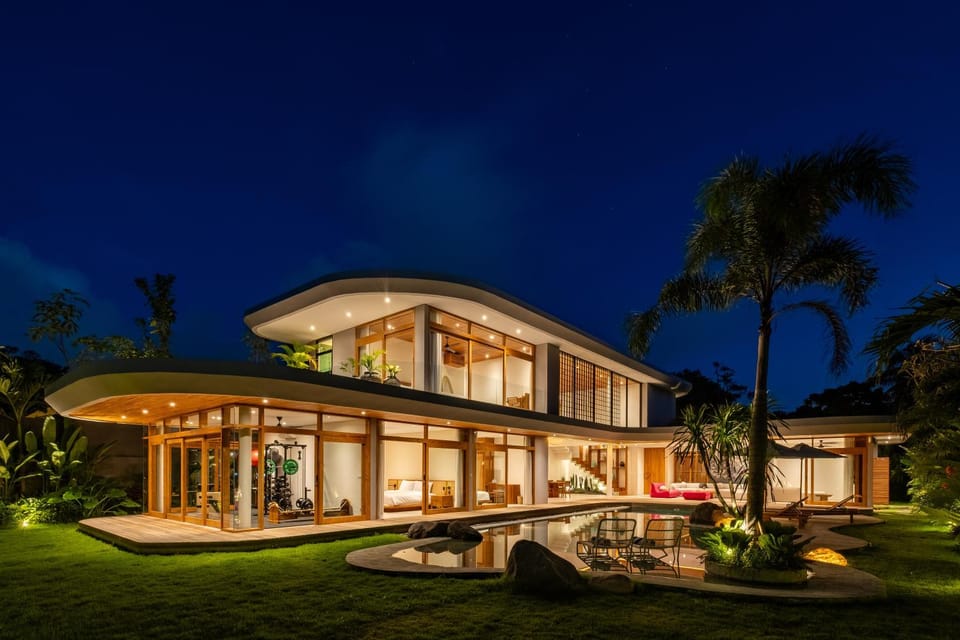 Night, Garden, Garden view, Pool view, Swimming pool