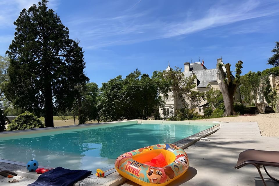 Property building, Living room, Swimming pool