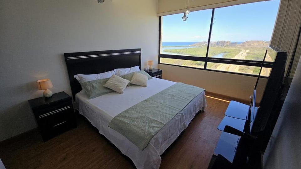 Bed, Natural landscape, Sea view