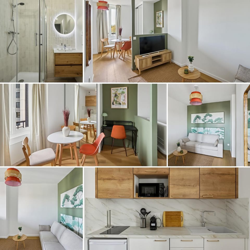 Bed, TV and multimedia, Kitchen or kitchenette, Living room, Photo of the whole room, Seating area