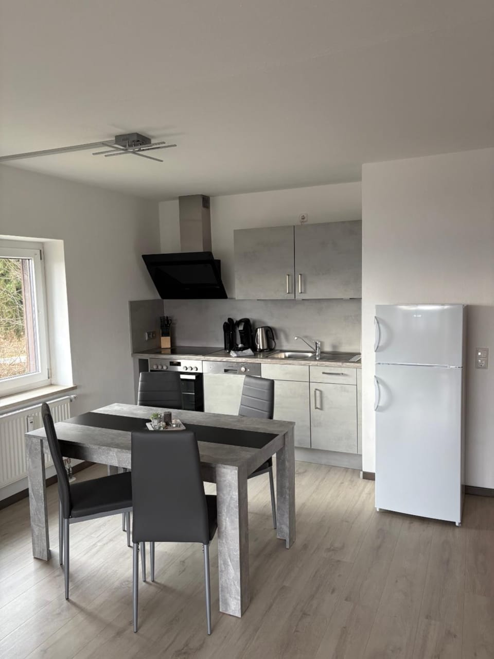 Kitchen or kitchenette, Seating area, Dining area, dishwasher, oven, stove