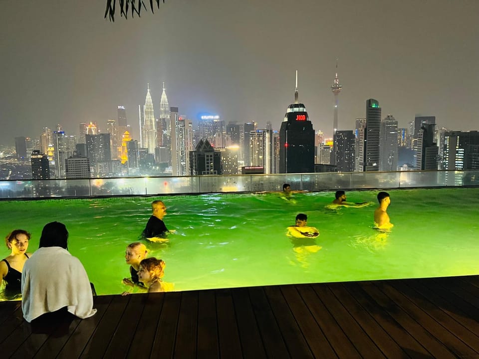 Night, People, City view, Pool view, Swimming pool, Swimming pool, group of guests