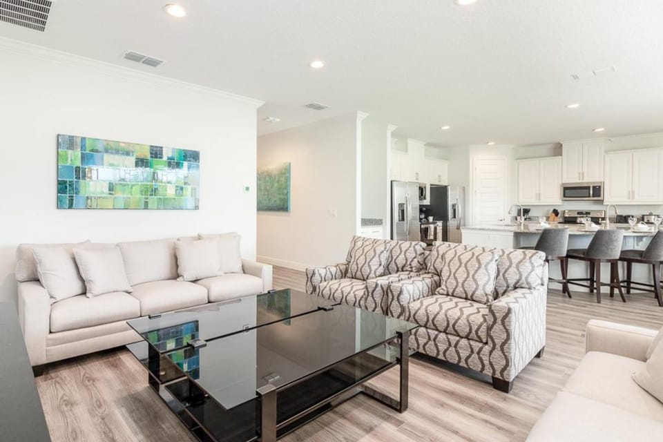 Kitchen or kitchenette, Living room, Seating area
