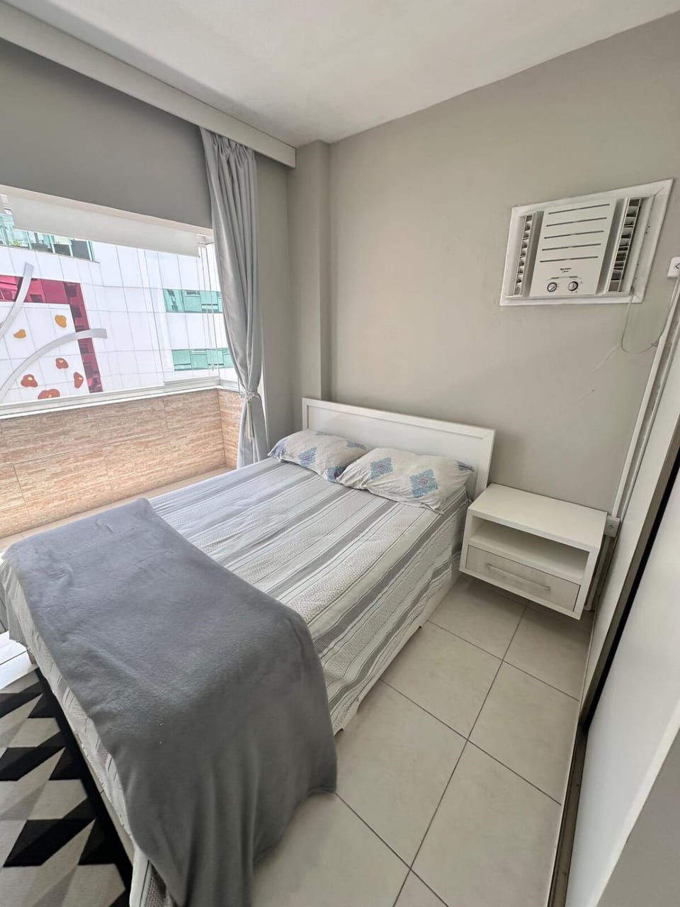 Bed, Photo of the whole room, Bedroom, towels, air conditioner