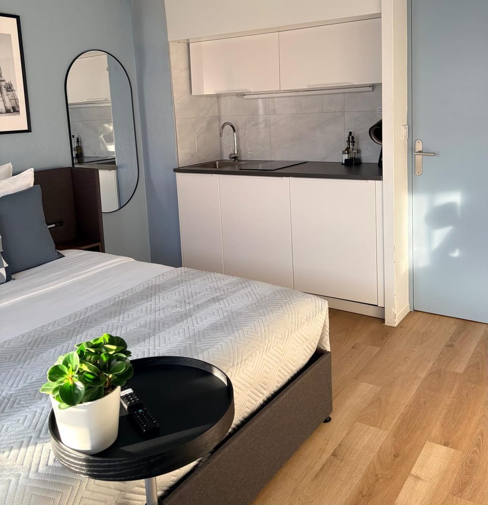 Bed, Kitchen or kitchenette, Photo of the whole room, Bedroom