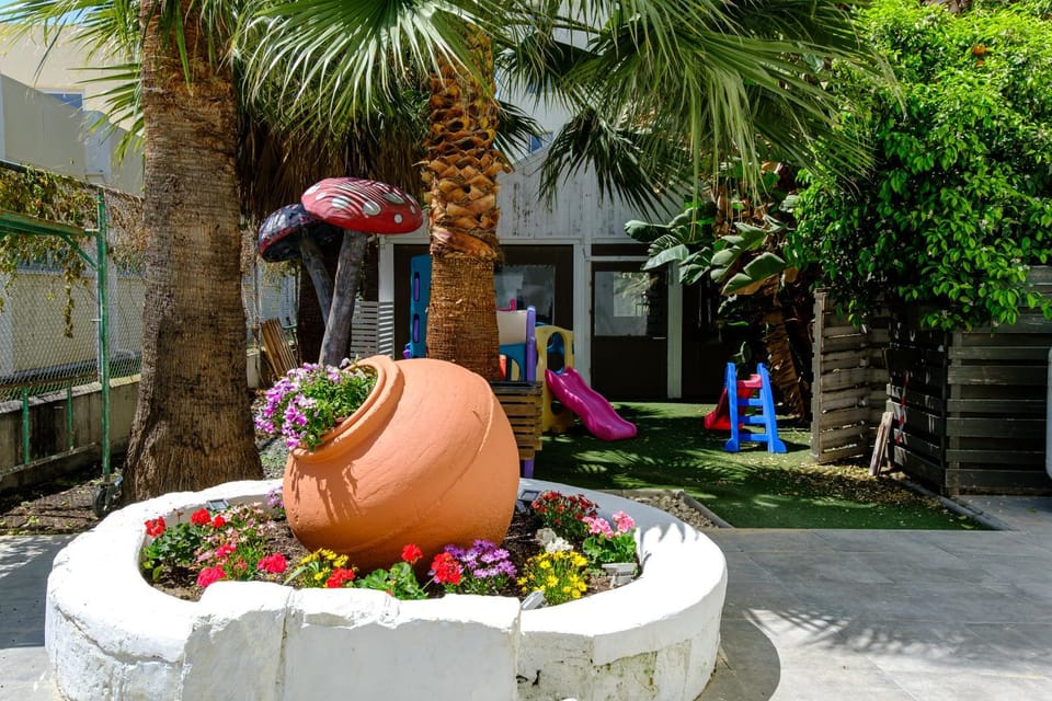 Property building, Spring, Day, Children play ground, Garden, Garden view, Inner courtyard view