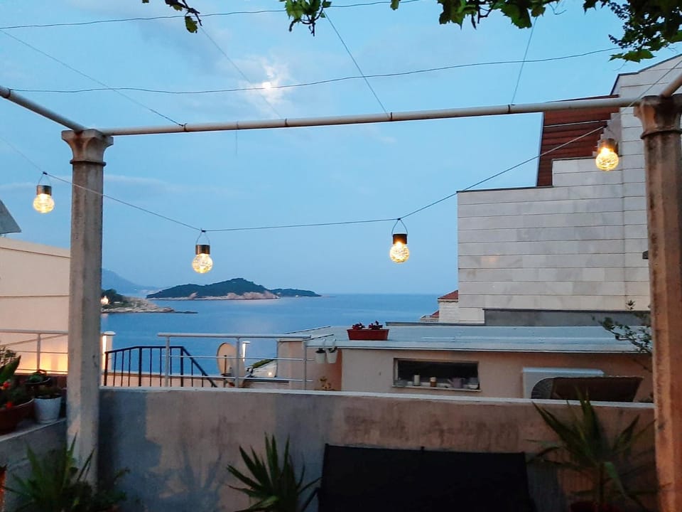 Property building, Patio, Day, Natural landscape, View (from property/room), Balcony/Terrace, Sea view