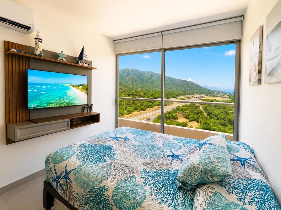 Apartamento Frente al mar Santa Marta con balcón piscina y WiFi Apartment in Magdalena, Colombia