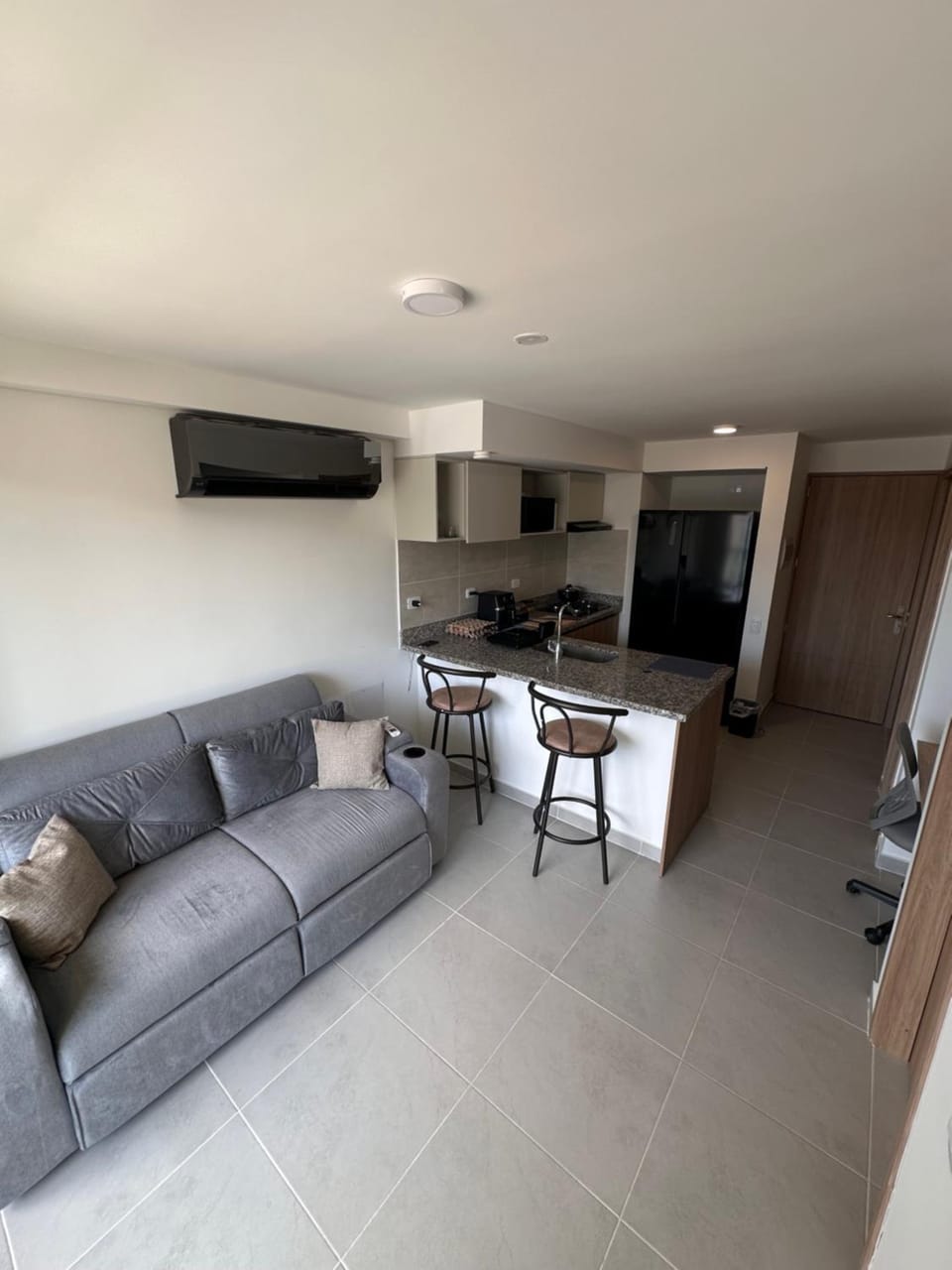 Kitchen or kitchenette, Living room, Seating area