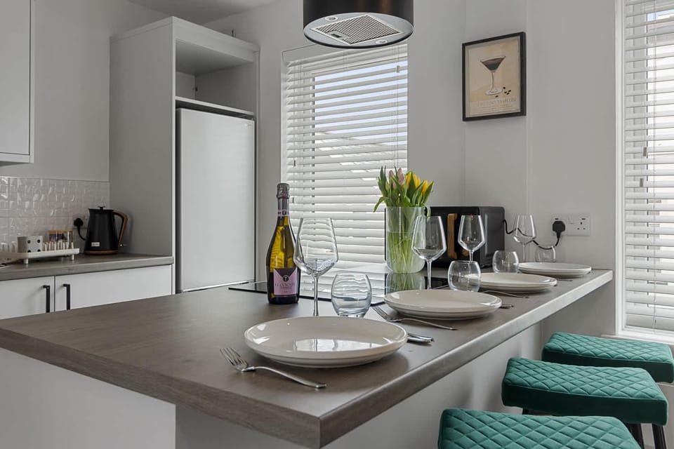 Kitchen or kitchenette, Dining area, dishwasher, internet, microwave, stove, toaster, washing machine, kitchen